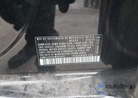 2015 Volkswagen Golf Sportwagen Tdi Se 4-Door из США, поврежденный, VIN 3VWFA7AU4FM502997